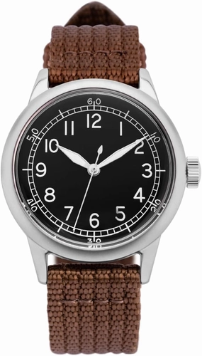 A-11 Spec 2 Vintage Military Field Watch, 32mm or 42mm Stainless Steel Case with Leather/Canvas/Nylon Strap, Men's Tactical Wrist Watch Suitable for Work and Outdoor Use with 2-Year Warranty