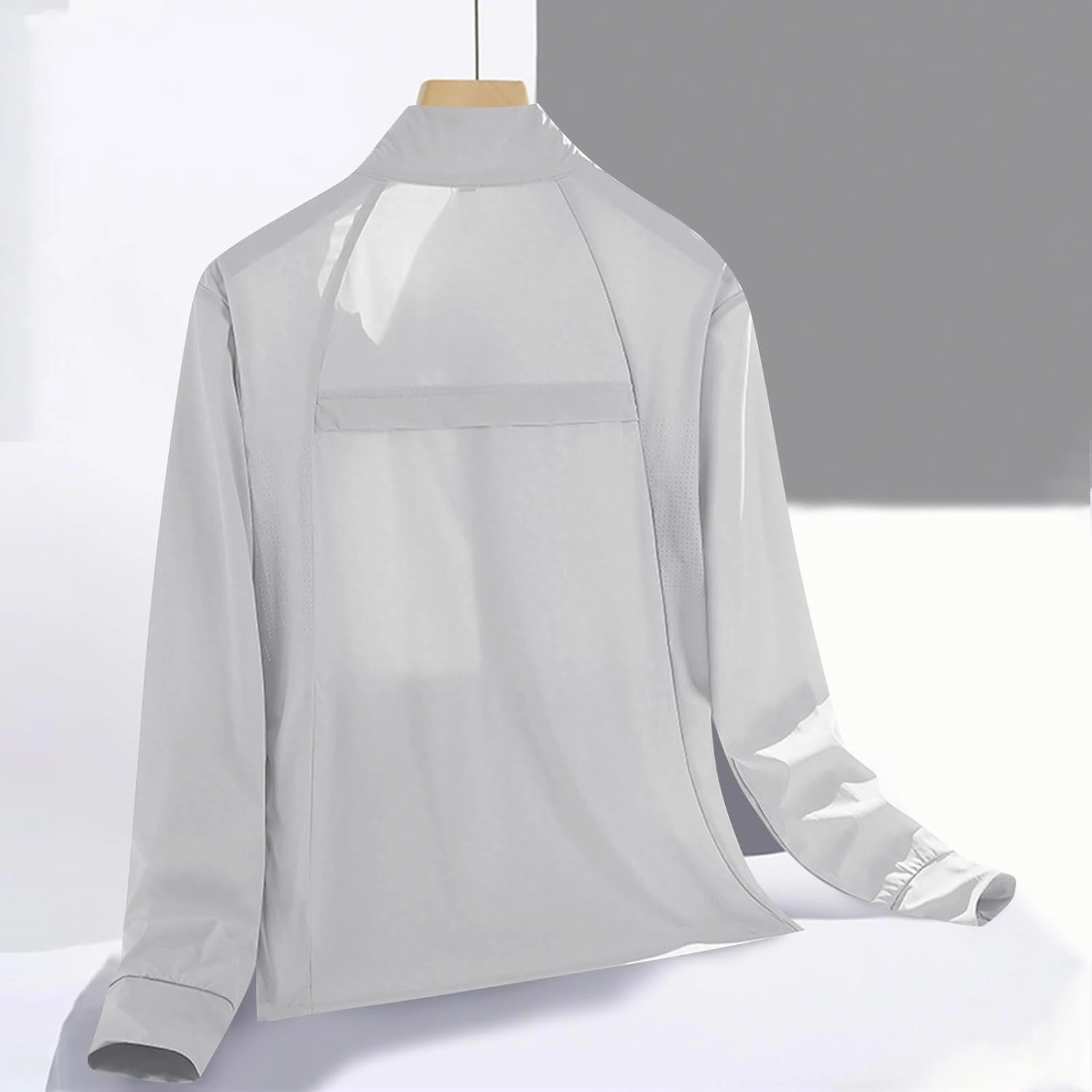 Aesthetic Solid Color Lapel Sun Protection Sunwear Coat for Women Lightweight Outdoor Walking Wear Jackets with Zipper
