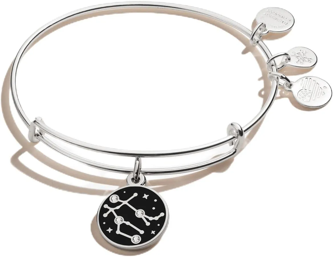 Alex and Ani A20EBZOD09SG,Color Infusion, Virgo Expandable Bangle Bracelet,Shiny Gold,Black, Bracelets