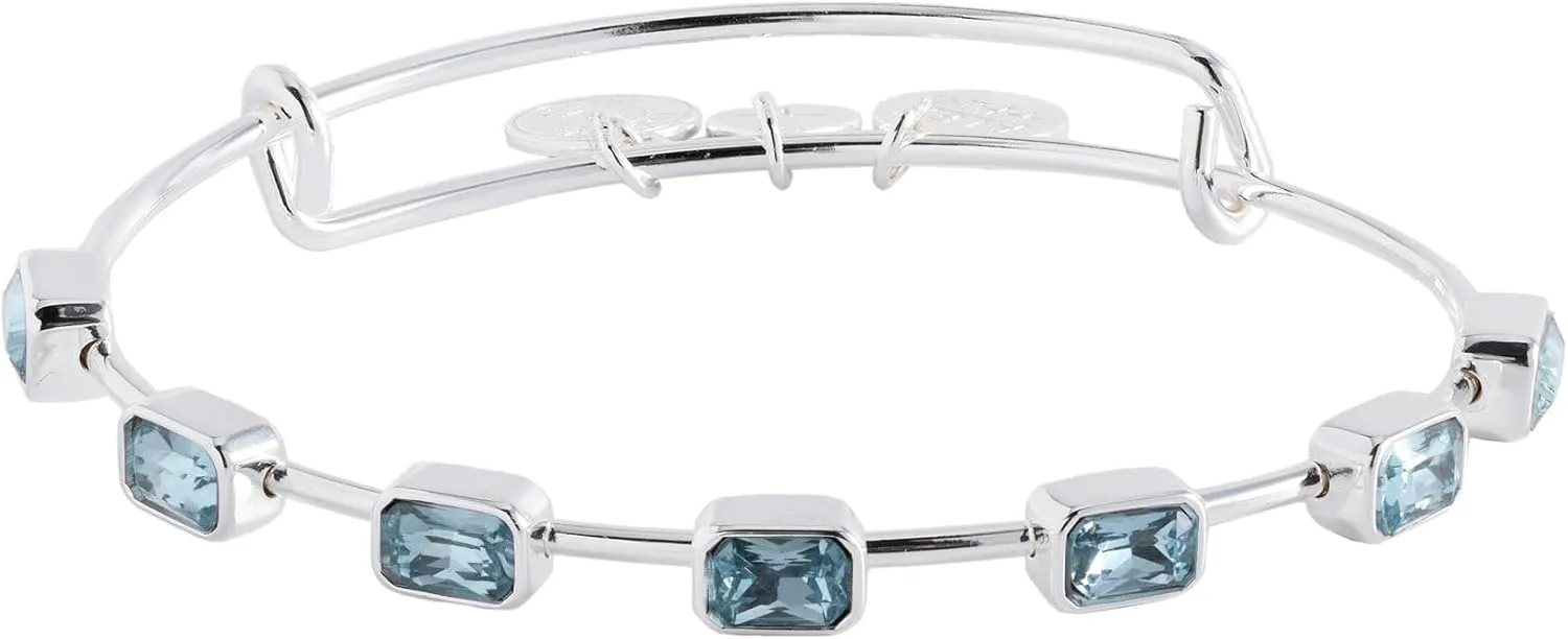 Alex and Ani January Birthstone Emerald Cut Bangle
