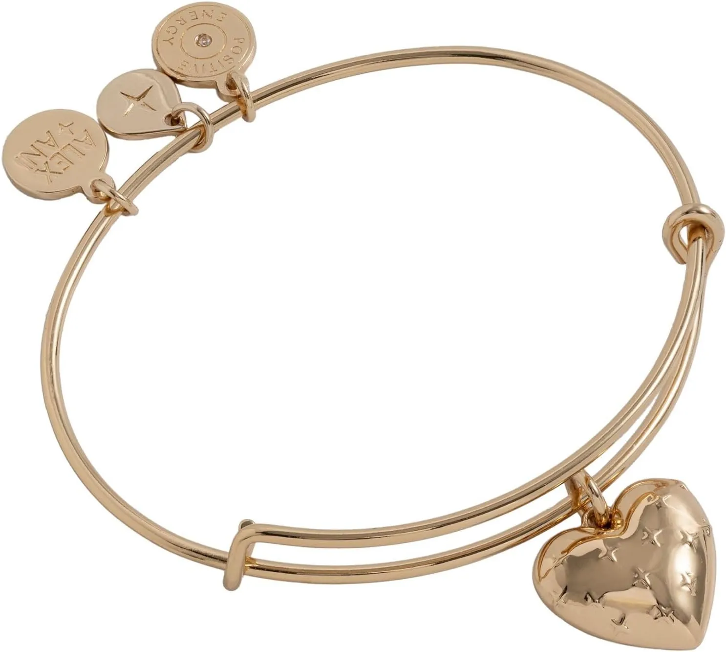 Alex and Ani Metal Heart Charm Bangle