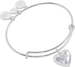 Alex and Ani Metal Heart Charm Bangle