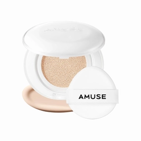 Amuse SEOUL Ceramic Skin Perfector Cushion Foundation 1.5 NATURAL | Long-lasting, Lightweight, Semi-matte, Flawless Coverage, Hypoallergenic, Vegan, Korean Beauty (15g / 0.52oz.) oz.)
