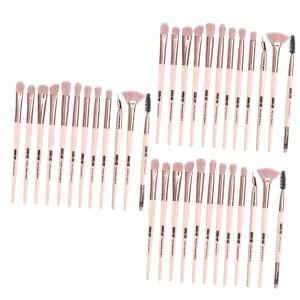 Angoily 3sets Eyeshadow Brush Set Multifunctional Makeup Brushes Rose Gold Handle Sturdy Cosmetic Tools for Women for Daily and Beginner Makeup Applications