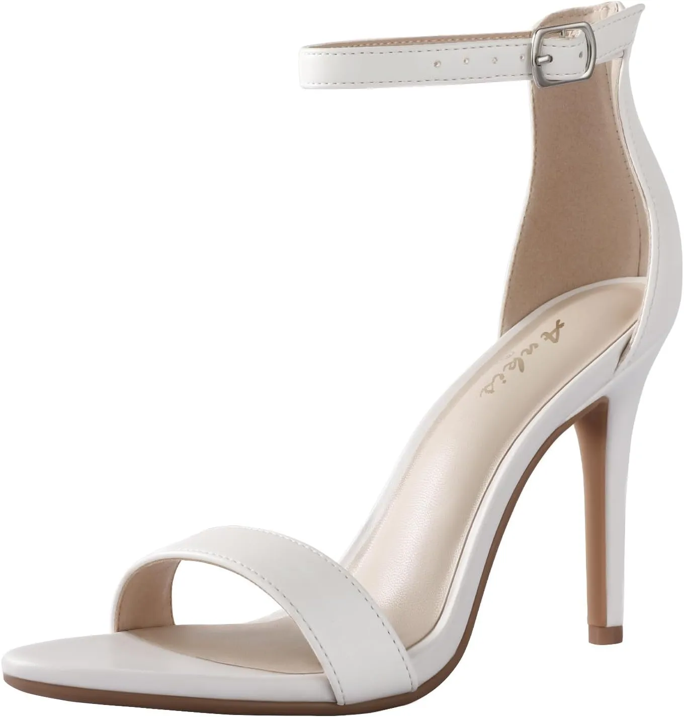 Ankis High Heels for Women 4 Inches, Black Nude Gold Stiletto Heels Open Toe Ankle Strap Heeled Sandals for Dressy Wedding Party
