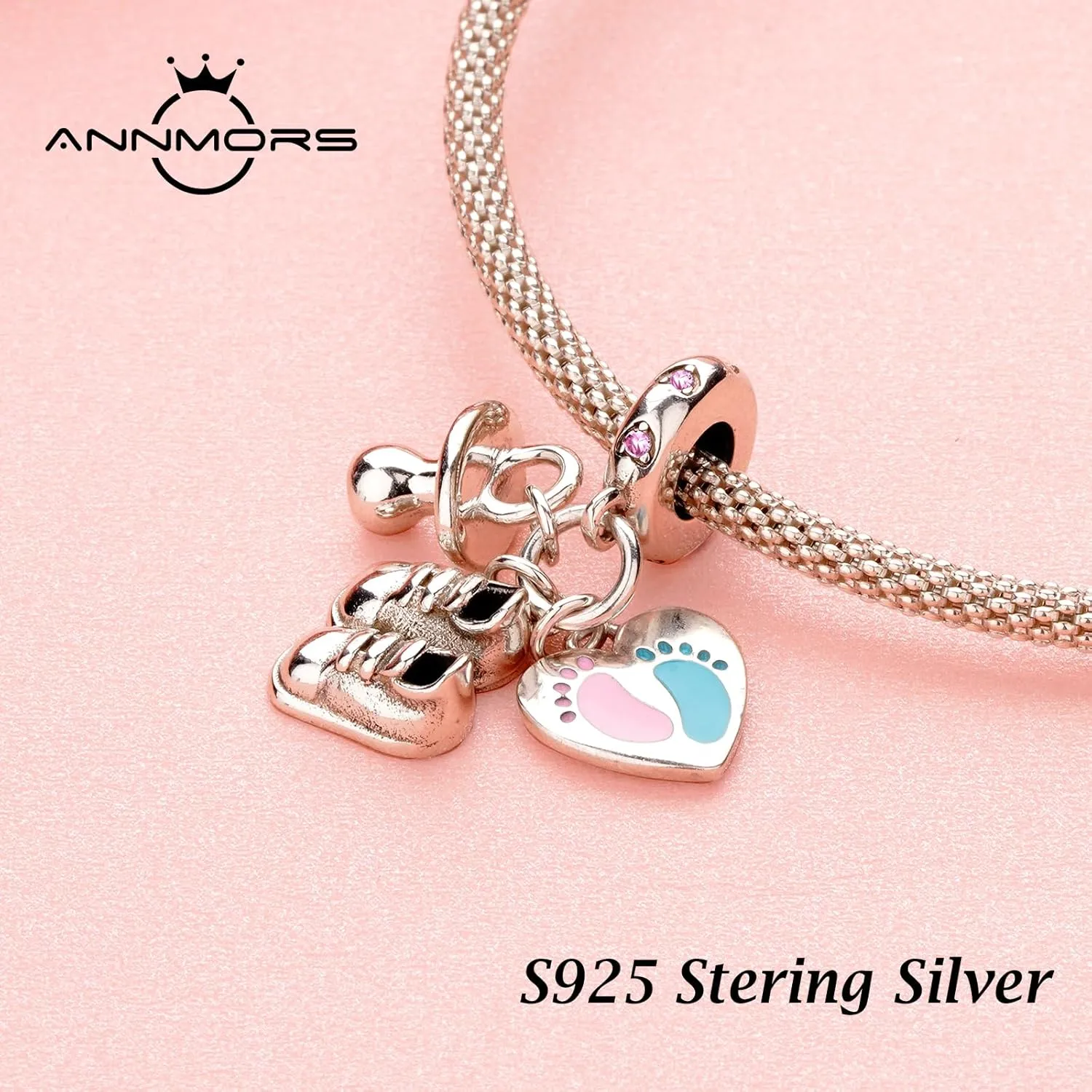 Annmors Charms for Bracelets Family Animal Safety Chains Nature Dangle for Women Bracelets & Necklace Pendant