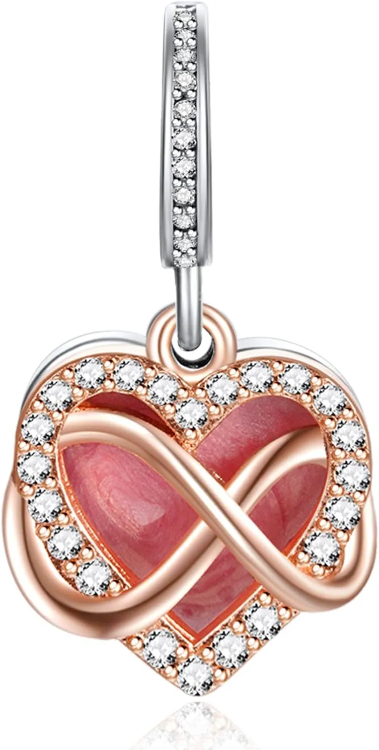 Annmors Jewelry Birthday Charms for Woman-925 Sterling Silver Dangle Pendant Bead with Cubic Zirconia,Jewelry Beads DIY Gifts for Women Bracelet & Necklace