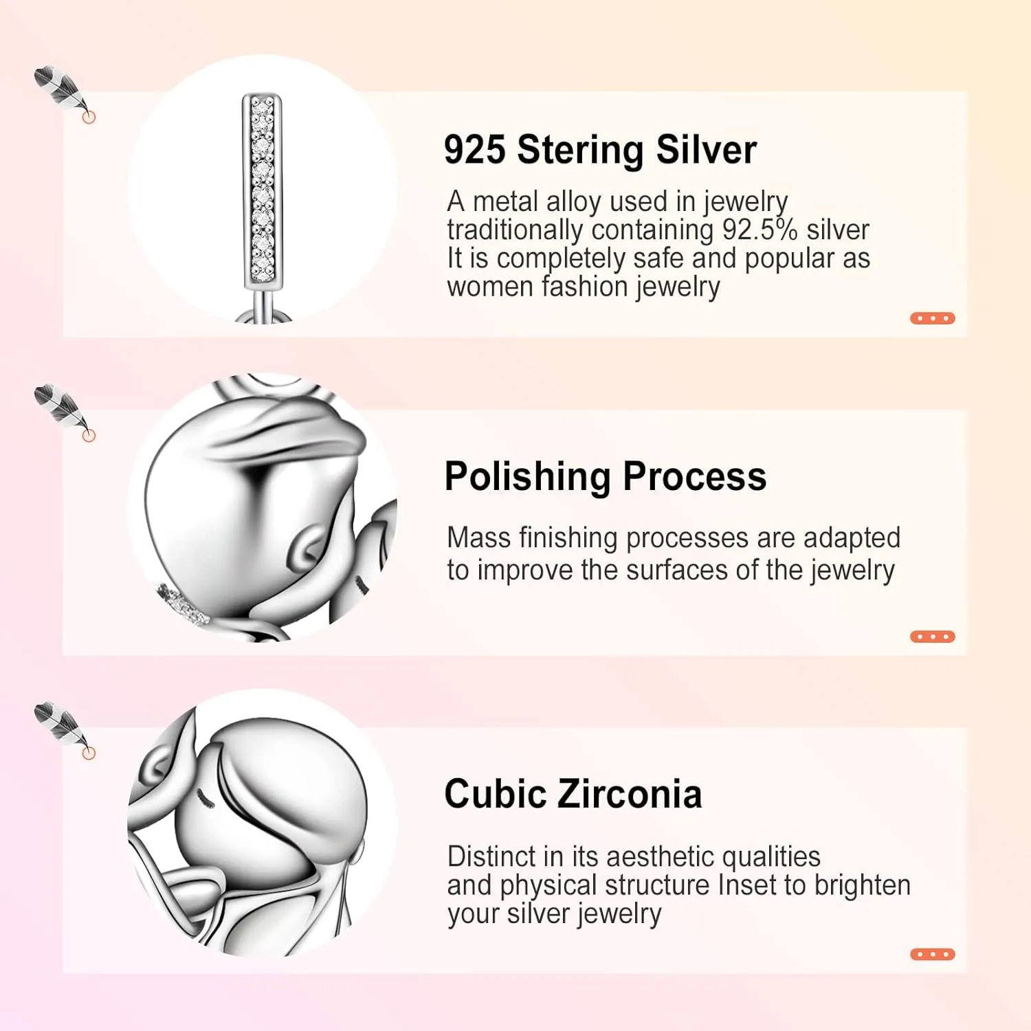 Annmors Jewelry Family Charms for Woman-925 Sterling Silver Dangle Pendant Bead with Cubic Zirconia,Jewelry Beads DIY Gifts for Women Bracelet & Necklace
