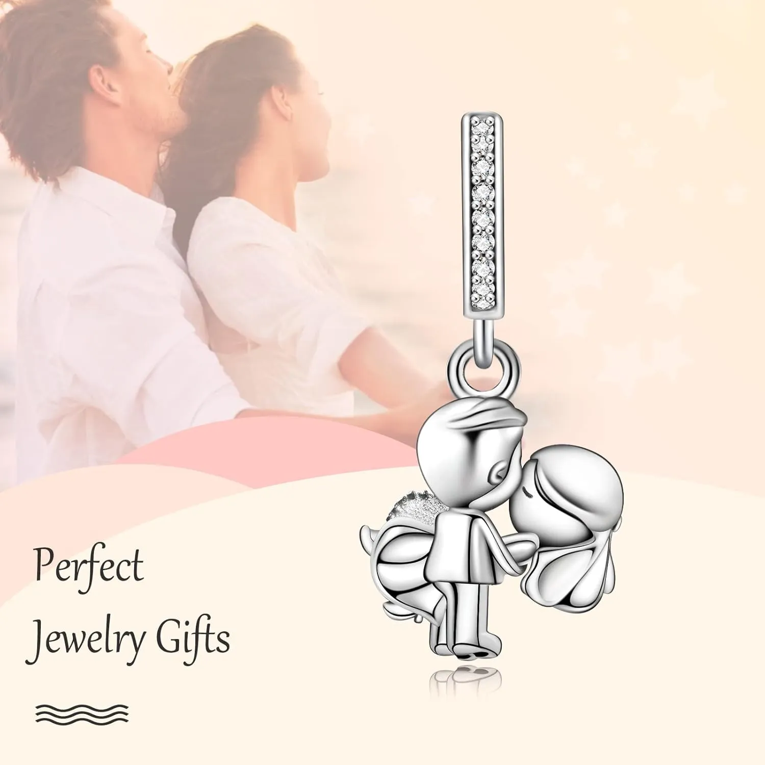 Annmors Jewelry Family Charms for Woman-925 Sterling Silver Dangle Pendant Bead with Cubic Zirconia,Jewelry Beads DIY Gifts for Women Bracelet & Necklace