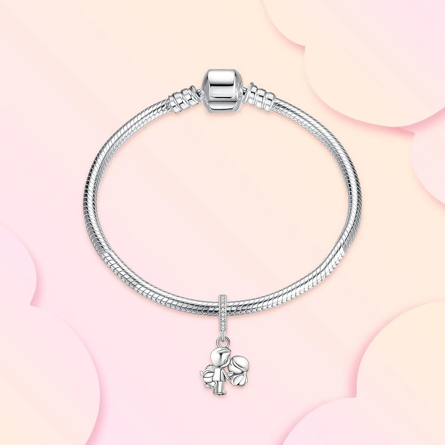 Annmors Jewelry Family Charms for Woman-925 Sterling Silver Dangle Pendant Bead with Cubic Zirconia,Jewelry Beads DIY Gifts for Women Bracelet & Necklace