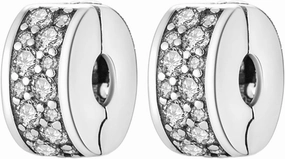 Annmors Charms Clips 925 Sterling Silver Stopper Charms fit Bracelets Necklaces Dangle Beads with 5A Cubic Zirconia Christmas Valentine Mother's Day Gift for Women