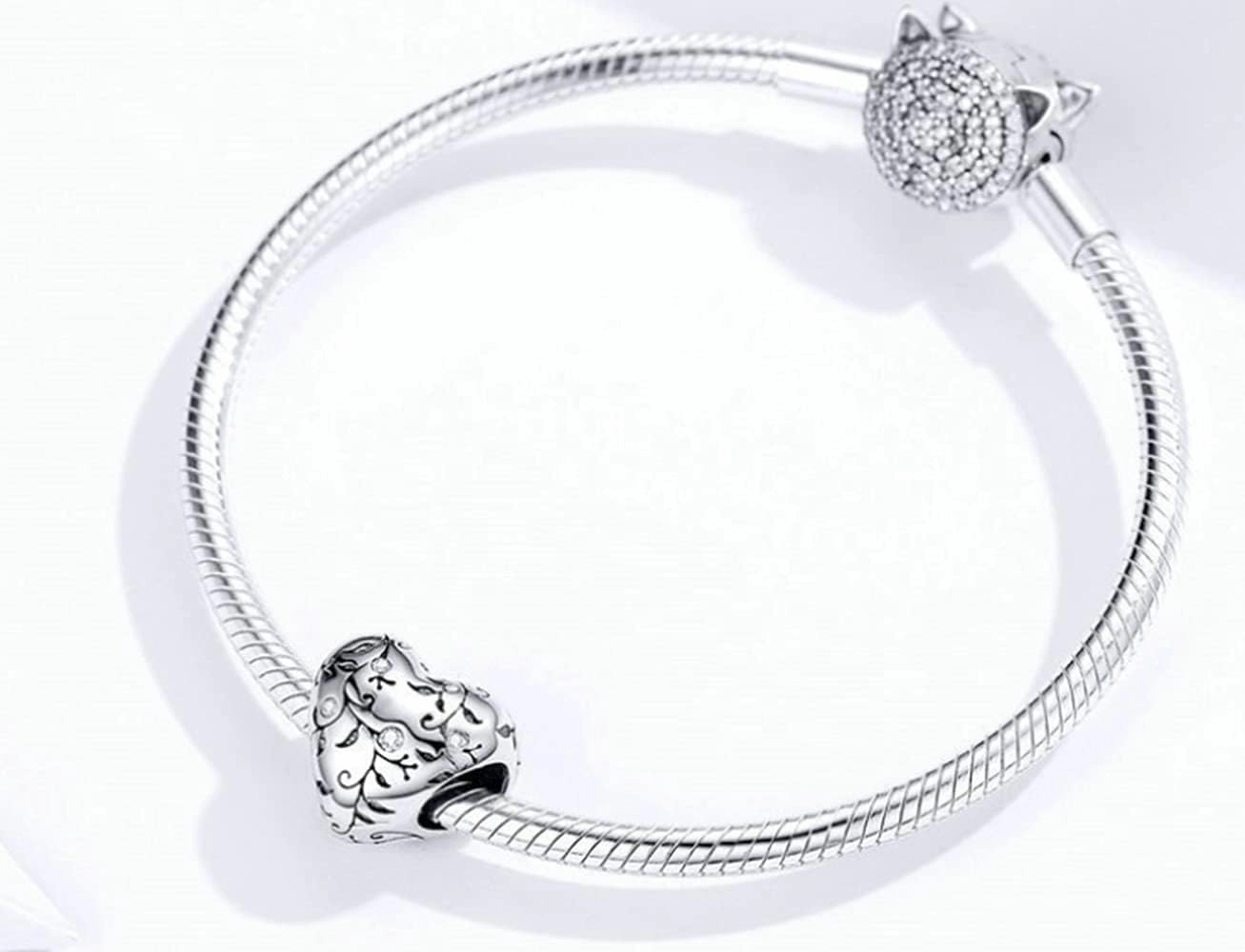 Annmors Jewelry Birthday Charms for Woman-925 Sterling Silver Dangle Pendant Bead with Cubic Zirconia,Jewelry Beads DIY Gifts for Women Bracelet & Necklace
