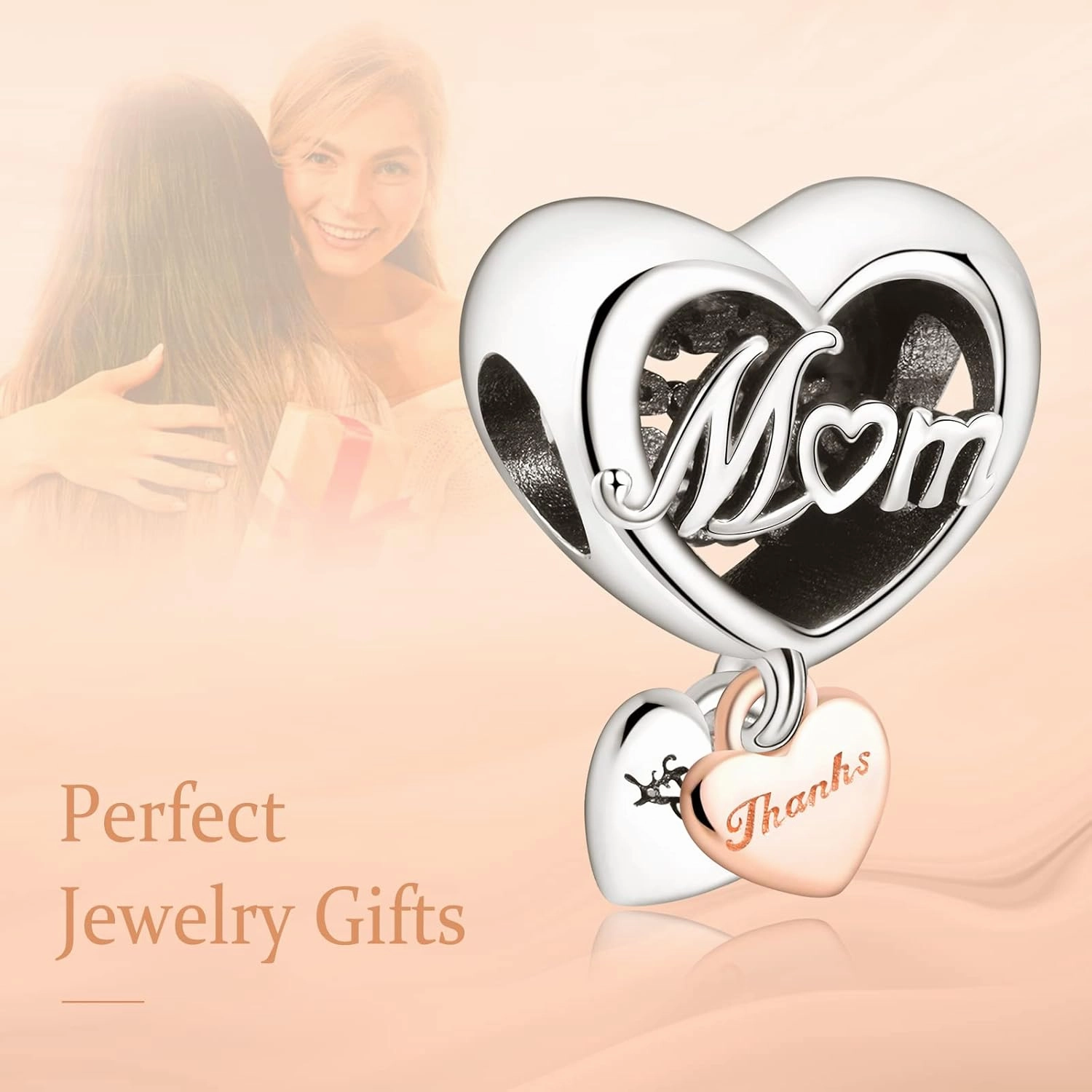 Annmors Jewelry Family Charms for Woman 925 Sterling Silver Dangle Beads with Cubic Zirconia,DIY Jewelry Beads Gifts for Women Bracelet & Necklace