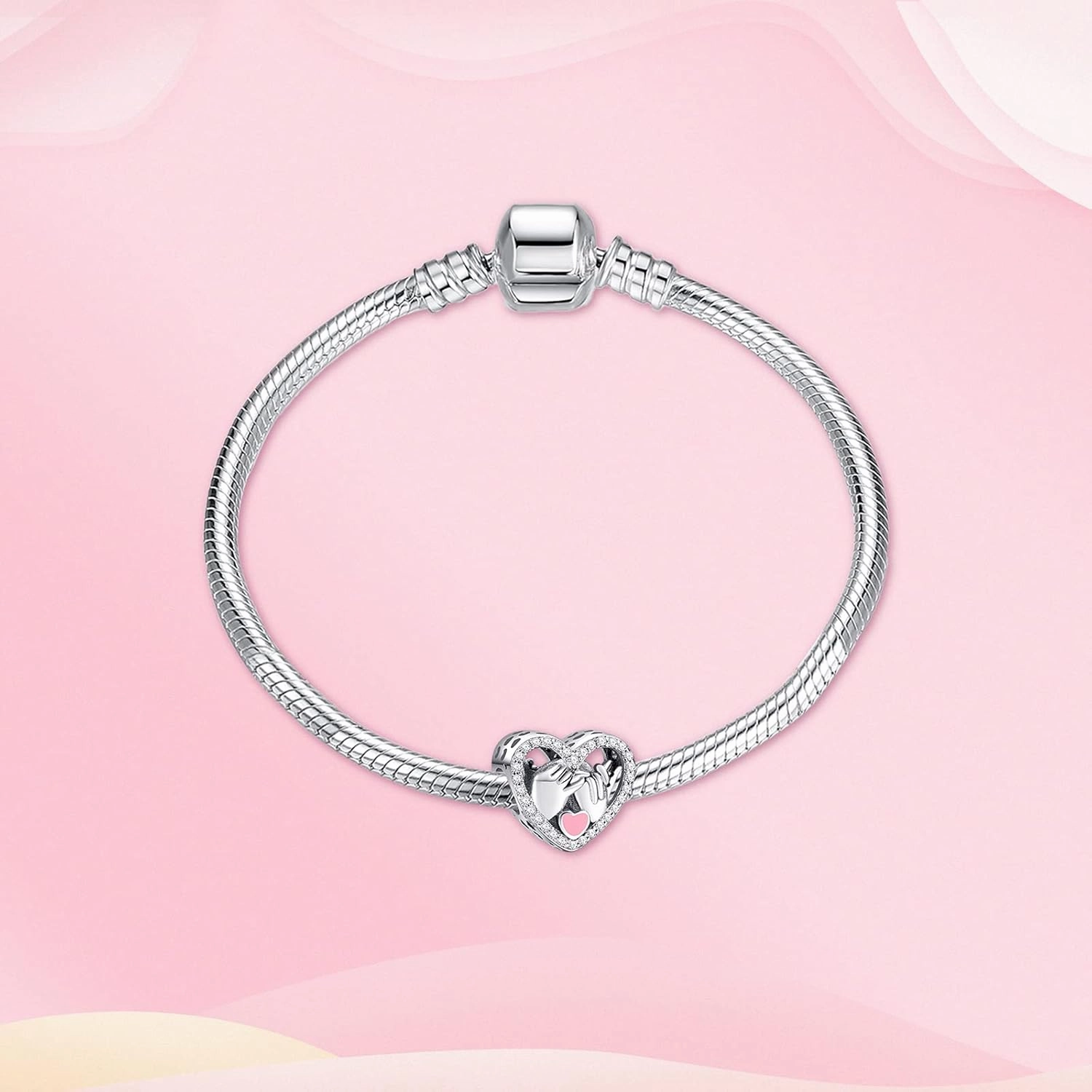Annmors Jewelry Love Heart Charms for Woman-925 Sterling Silver Dangle Pendant Bead with Cubic Zirconia,Jewelry Beads DIY Gifts for Women Bracelet & Necklace