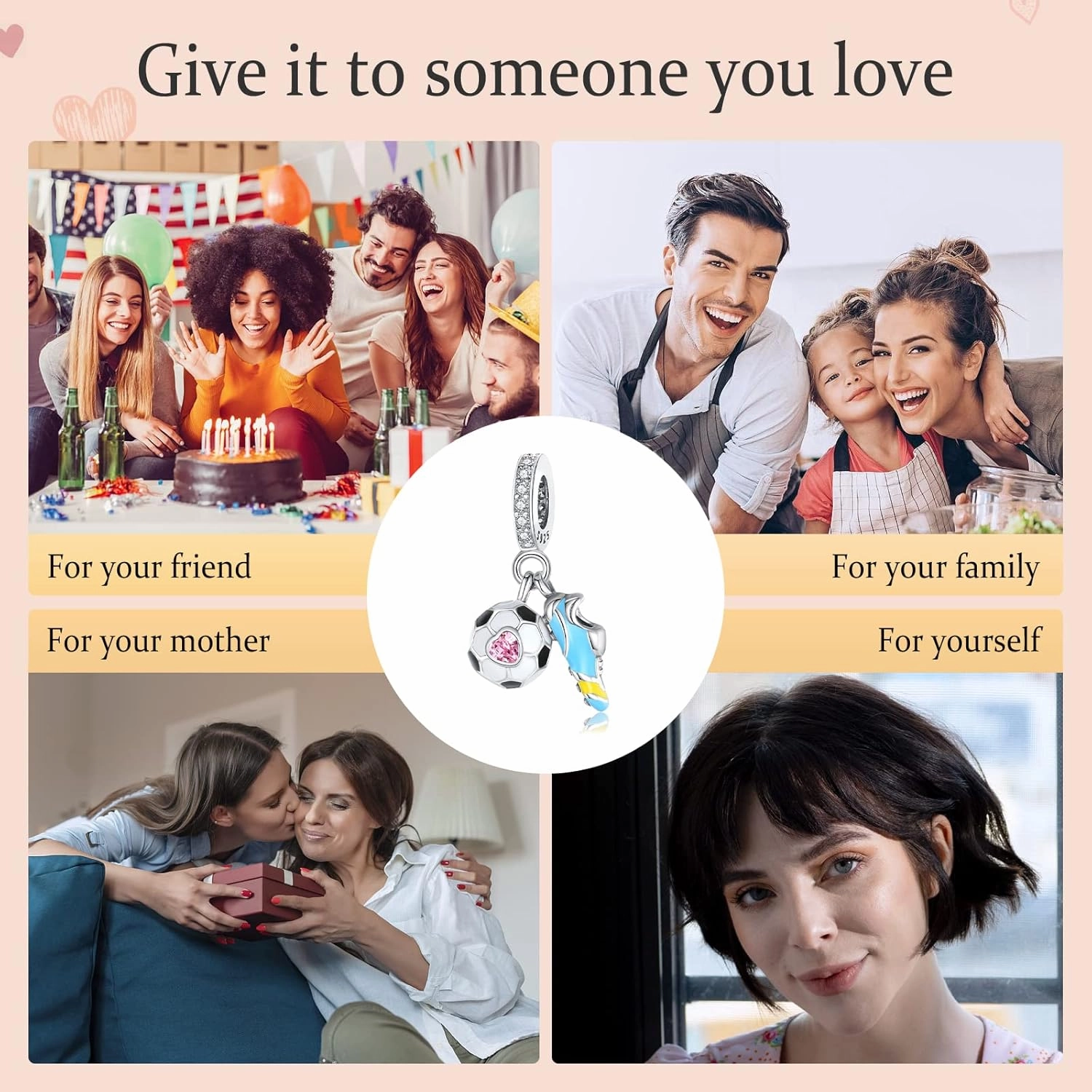 Annmors Silver Charms for Bracelets 925 Sterling Dragonfly Family Heart Love Dangle for Women Bracelet & Necklace Pendant
