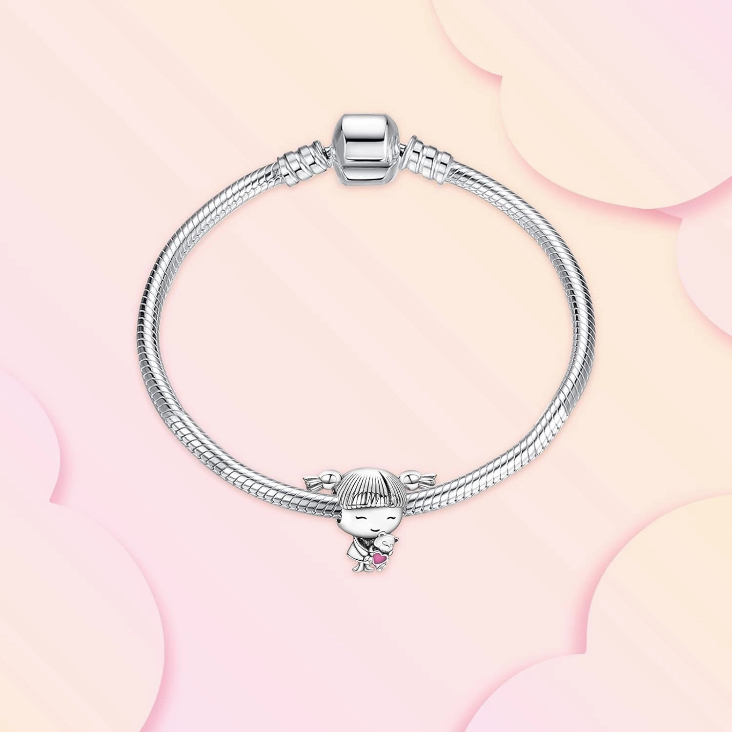 Annmors Silver Charms for Bracelets S925 Love Heart Mom Birthday Dangle for Women Bracelet & Necklace Pendant