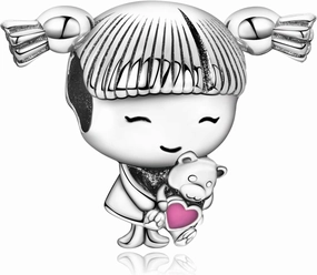 Annmors Silver Charms for Bracelets S925 Love Heart Mom Birthday Dangle for Women Bracelet & Necklace Pendant