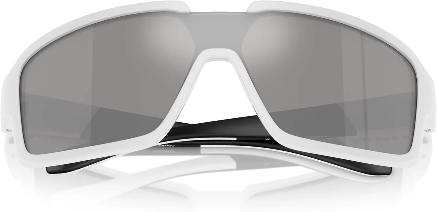 ARNETTE Man Sunglasses White Matte/Shiny Frame, Light Grey Mirror Silver Lenses, 0MM