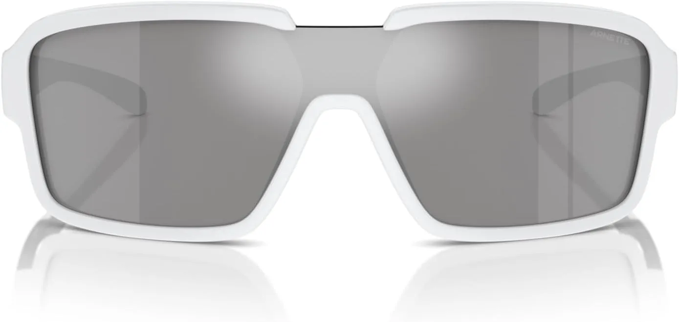 ARNETTE Man Sunglasses White Matte/Shiny Frame, Light Grey Mirror Silver Lenses, 0MM