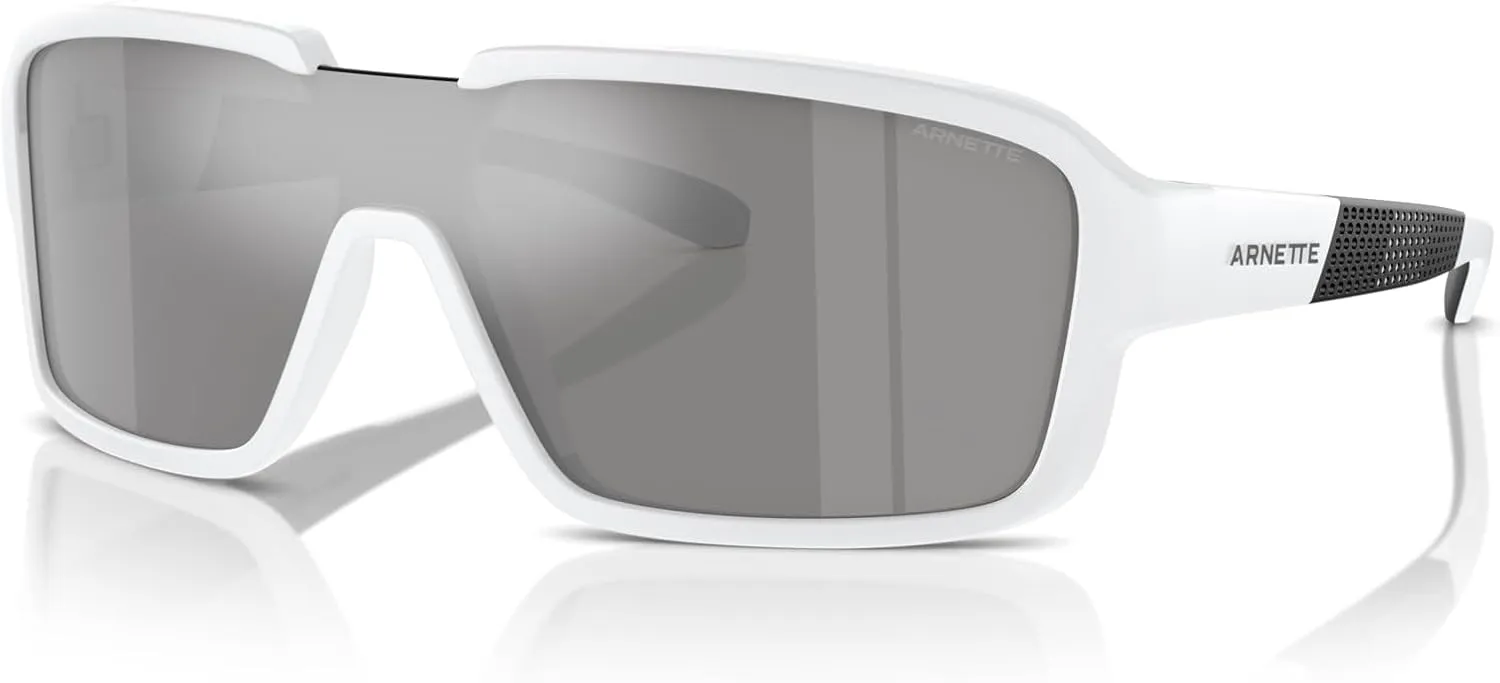 ARNETTE Man Sunglasses White Matte/Shiny Frame, Light Grey Mirror Silver Lenses, 0MM