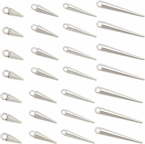 arricraft 120 Pcs Spike Beads Pendants, 4 Styles Antique Silver Alloy Cone Drop Charms Bullets Pendants Jewelry Making Supplies for DIY Necklace Bracelet Earrings