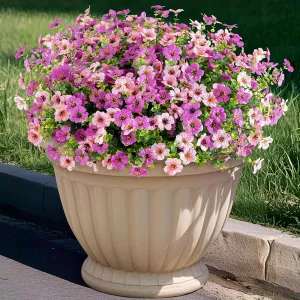 Artificial Fake Plants Flowers for Outdoor Spring Summer Decor, 12 Bundles Faux Silk Daisy for Planter Pot Colorful UV Resistant Look Real for Front Door Porch Patio Outside Yard(Purple Pink)