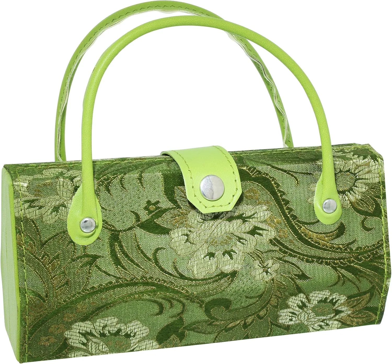 Asian Silk Brocade Style Eyeglass Case Mini Handbag Design Blue Pink Purple Sage