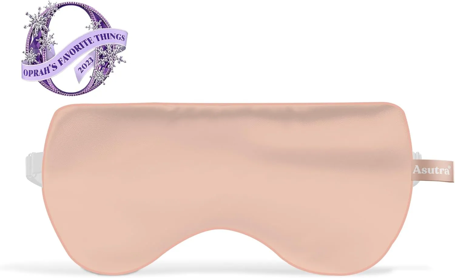 ASUTRA Silk Eye Pillow for Sleep, Light Pink - Filled w/Lavender Buds & Flax Seeds, Weighted Eye Mask, Meditation & Light Blocking Blindfold, Cooling Gel Mask Included
