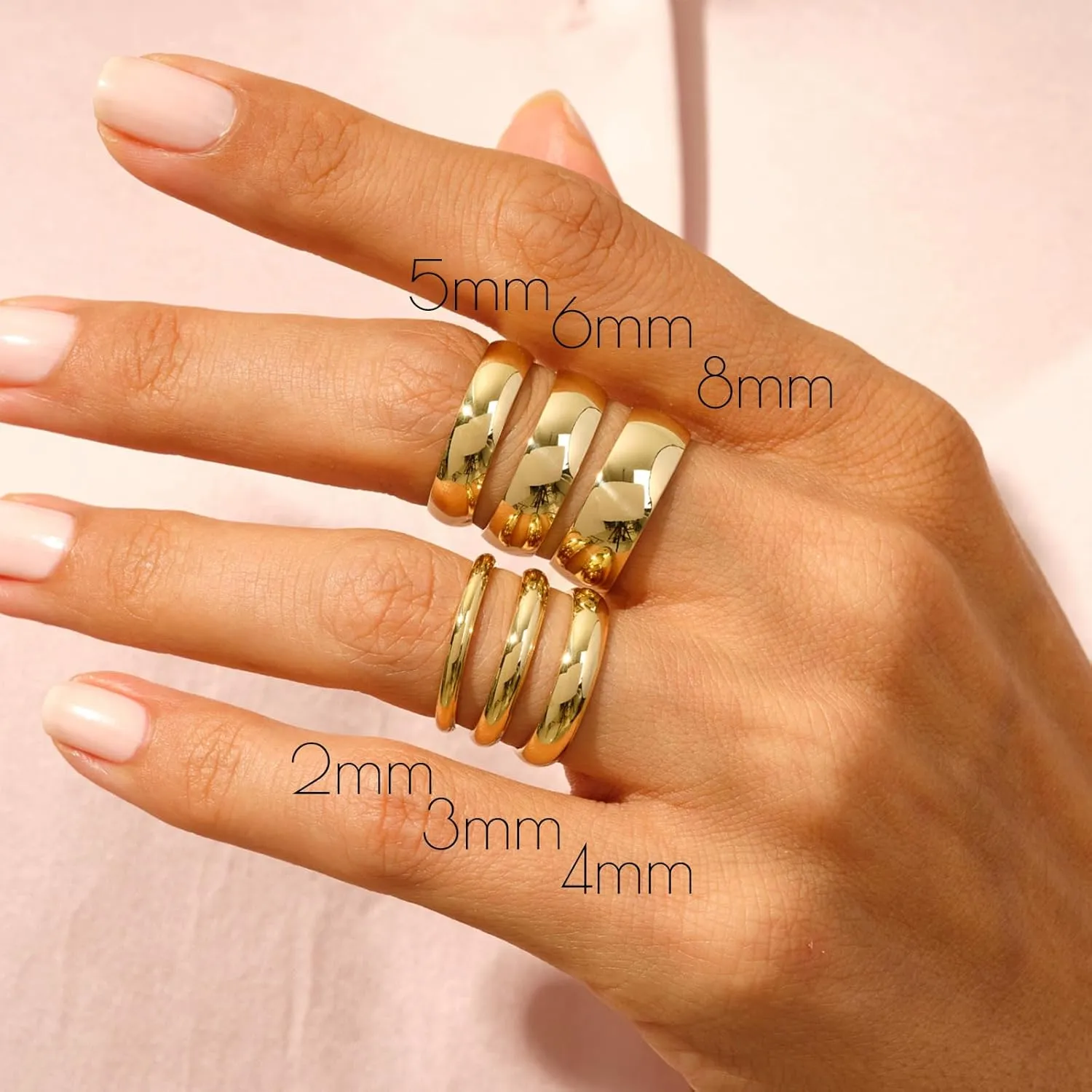 Authentic Solid Gold Wedding Band for Women & Men - Personalized 2/4/6/8MM Size 4-15 Classic Womens Mens Gold Band for Wedding & Engagement