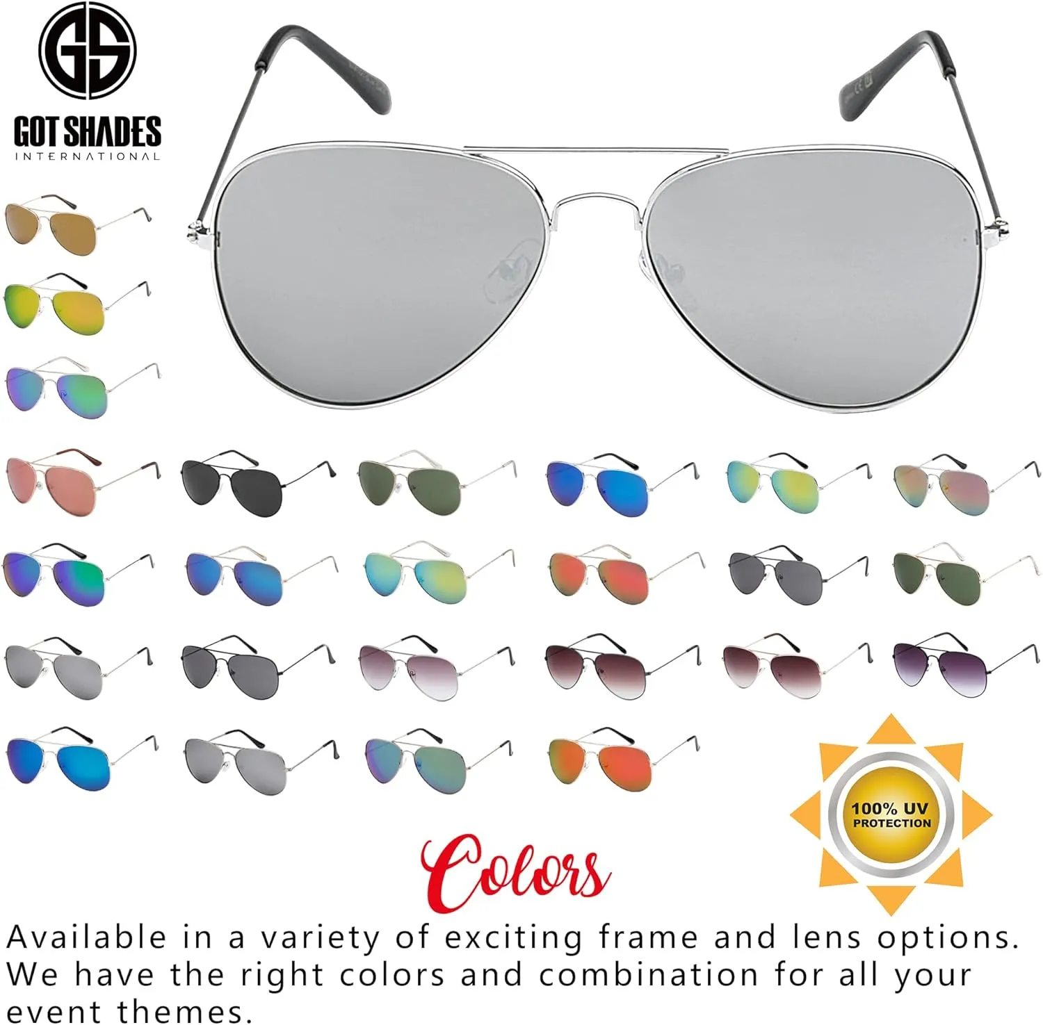 Aviator Sunglasses for Men & Women - 100% UV Protection Classic Pilot Aviator for Mens - Sunglasses Pack of 4