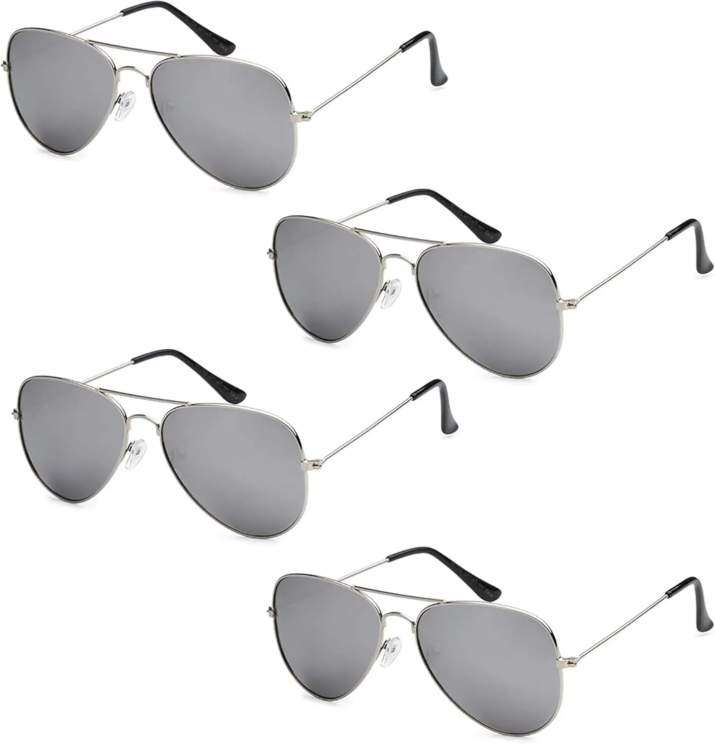 Aviator Sunglasses for Men & Women - 100% UV Protection Classic Pilot Aviator for Mens - Sunglasses Pack of 4