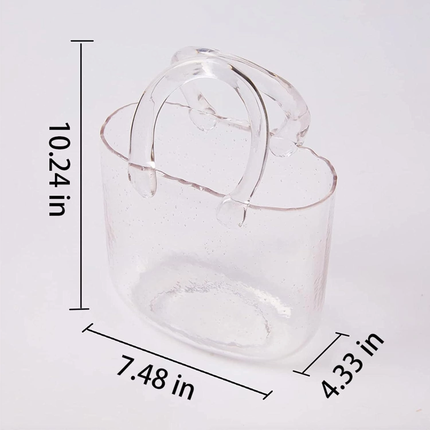 Bag Flower Vase, Glass Vase Bubbles Purse Vase with Fish Bowl Handbag Flower Vase, Decor Glass Vase for Photo/Birthday/Home Décor,Style1-Pink