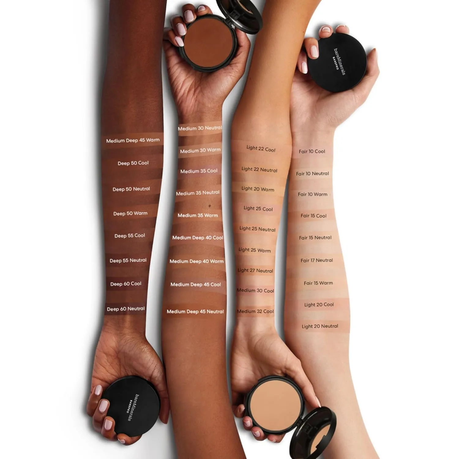 bareMinerals Barepro Skin-Perfecting Powder Foundation, Matte Pressed Powder Foundation Full Coverage with Plant-Based Squalene, Oil Control, Vegan