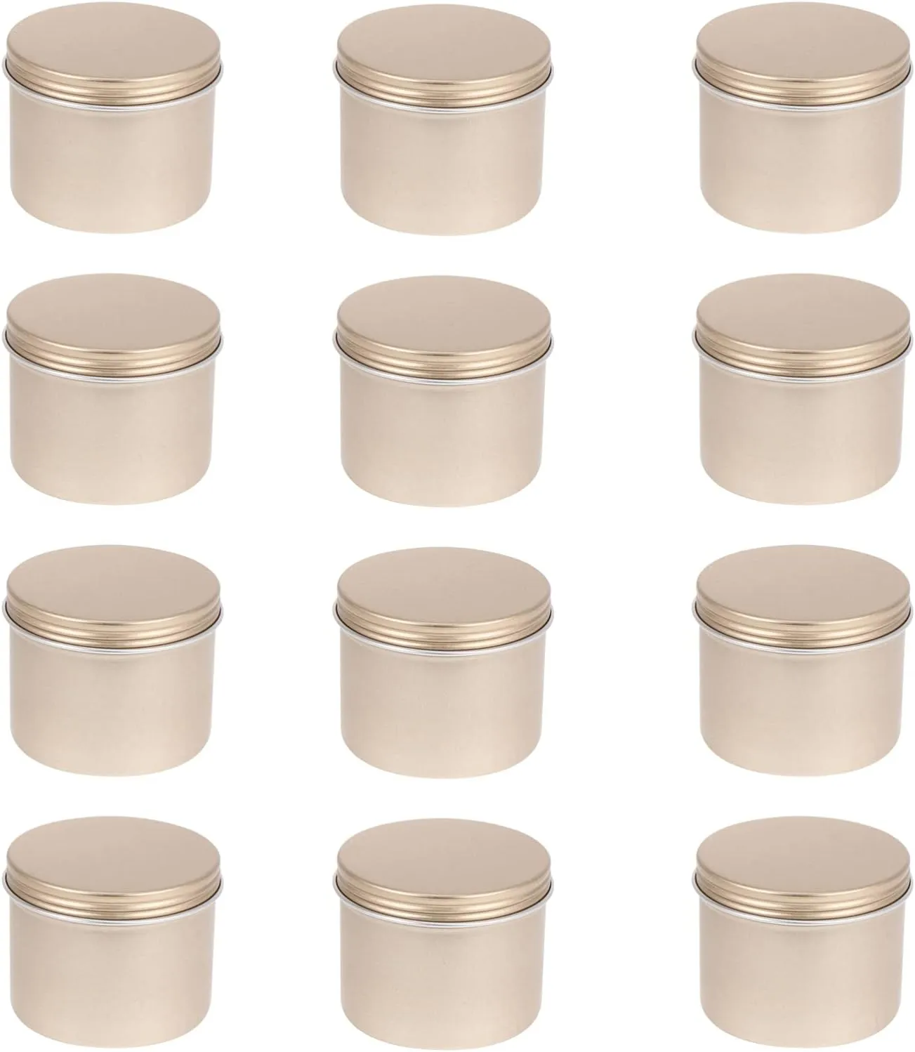 Beaupretty Aluminum Jar 12pcs Cosmetic Aluminum Box Round Tin Gold Eyeshadow Candle Tin Candle Vessels Metal Container with Lid Tin Jar Aluminum Tin Makeup with Cover Plastic Travel Plate