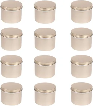 Beaupretty Aluminum Jar 12pcs Cosmetic Aluminum Box Round Tin Gold Eyeshadow Candle Tin Candle Vessels Metal Container with Lid Tin Jar Aluminum Tin Makeup with Cover Plastic Travel Plate