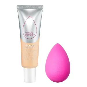 Beautyblender Bounce Liquid Whip Long Wear Foundation (3.20 W Med Sand) & Original Pink Beauty Blender Makeup Sponge Bundle