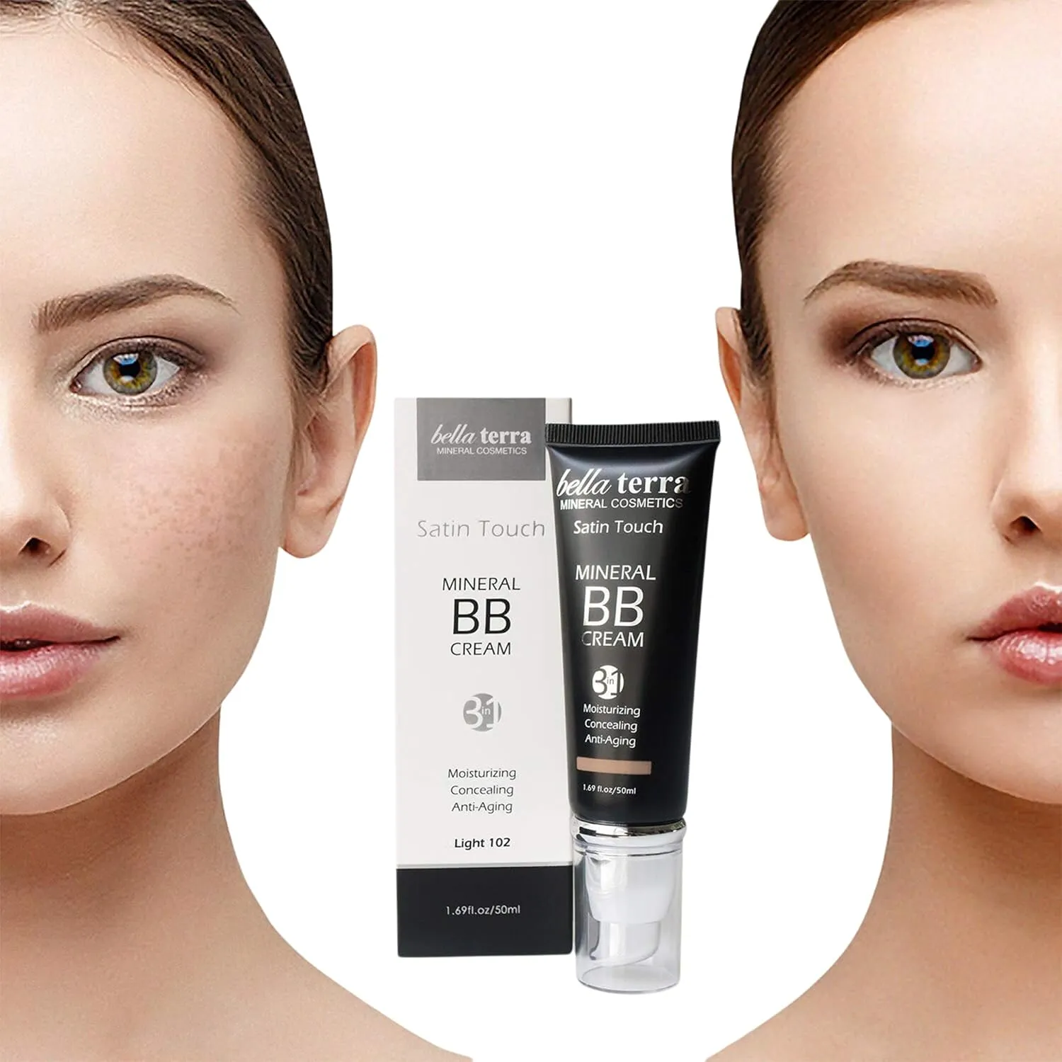 Bellaterra Cosmetics BB Cream - Tinted Moisturizer, Mineral Foundation Makeup, Fair 101 | Skin Perfector, 1.69 oz