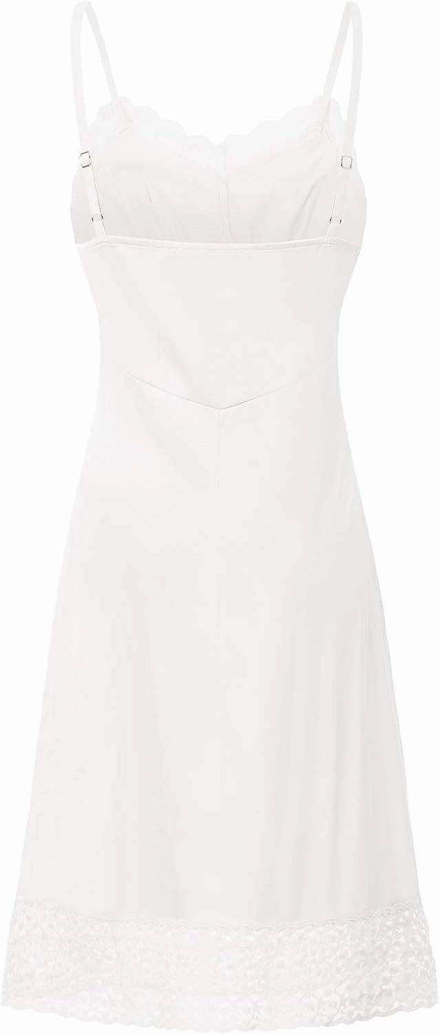 Belle Poque Lace Full Slips for Women Under Dresses Adjustable Spaghetti Strap Cami Dress