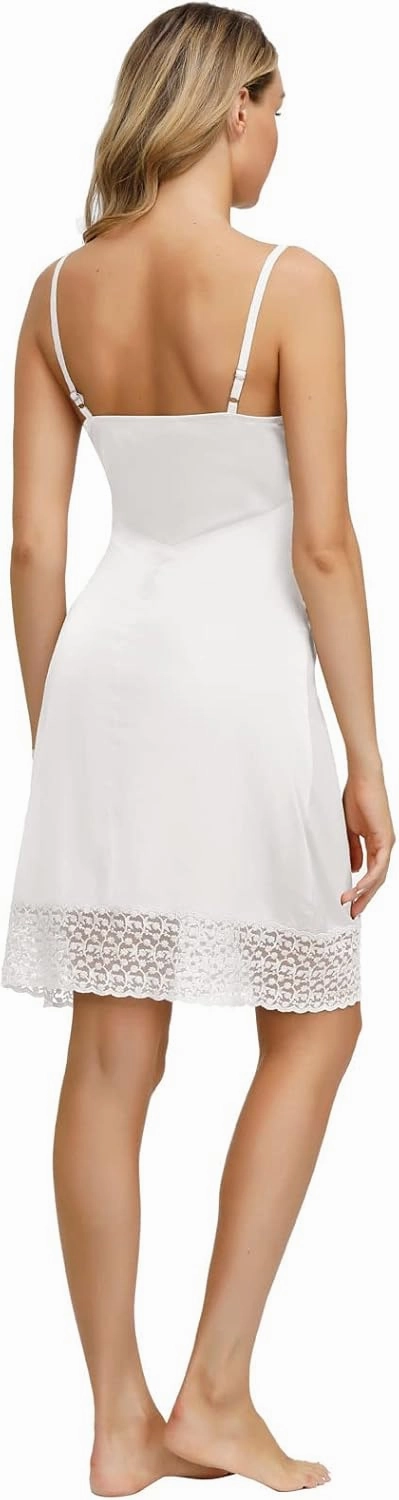 Belle Poque Lace Full Slips for Women Under Dresses Adjustable Spaghetti Strap Cami Dress