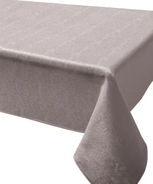 Benson Mills Sandstone Shiny Heavyweight Fabric Tablecloth,Silver, 70-inch-Round