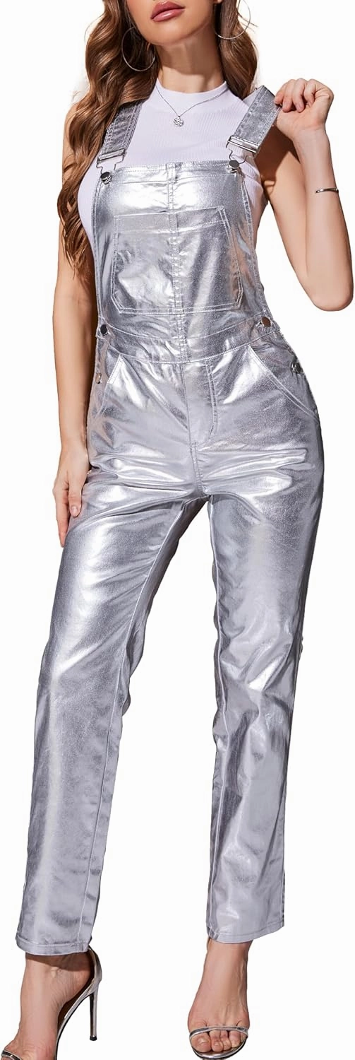 Bib Overalls for Women Fashion Jean Jumpsuit Adjustable Strap Coveralls