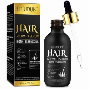 Biotin & Minoxidil 5% Hair Therapy - Scalp Revival Serum for Men and Women - 2.02 Fl oz