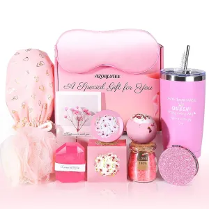 Birthday Gifts for Women, Pink Relaxing Spa Gifts Basket Set, Self Care Gifts, Get Well Gifts, Thinking of You Gifts, Mothers Day Gifts for Her Mom Wife Daughter Sister Girlfriend Bestie Colleague