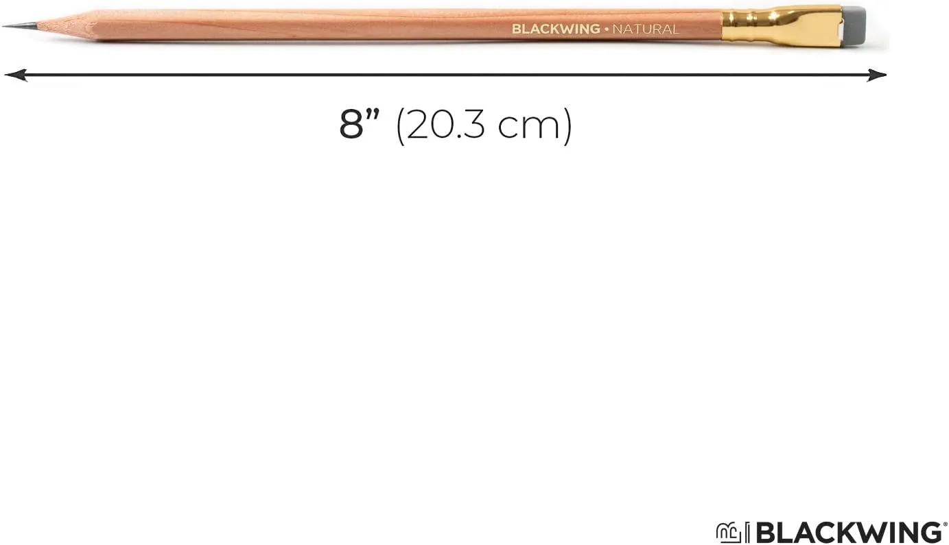 Blackwing Natural Pencils - 12 Count, Nautral Wood Design, Premium Japanese Graphite, Long lasting Extra-Firm Lead
