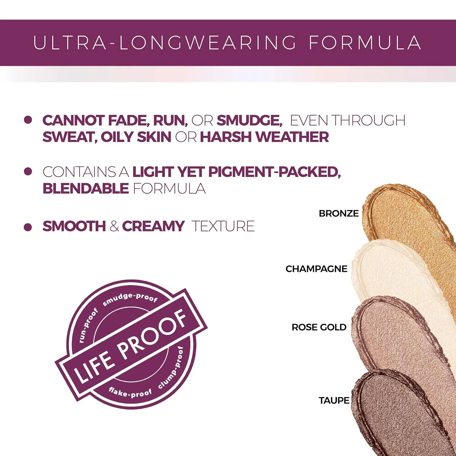 Blinc Eyeshadow Stick | Clean & Vegan | Waterproof | Intensified Color & Creamy Texture | Ultra Long Lasting | Rose Gold | 1.2g/0.04oz