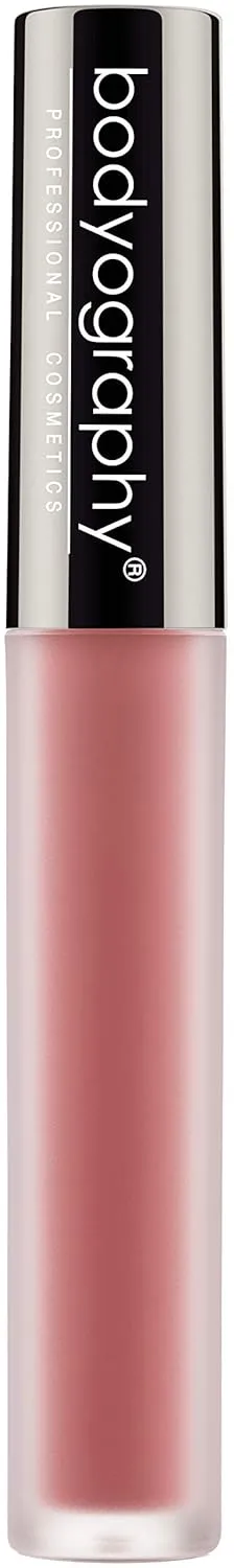 Bodyography Matte Lip Lava Liquid Lipstick (Basic): Dusky-Mauve Salon Makeup Long-Wearing Lipstick with Soft Opaque Finish | Vegan, Gluten-Free, Cruelty-Free, Paraben-Free