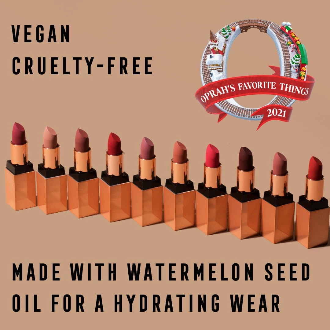 Bossy Cosmetics Matte, Long Lasting, Hydrating Vegan Lipstick with Vitamin E and Watermelon Seed Oil (Focused - Pink Mauve Color)