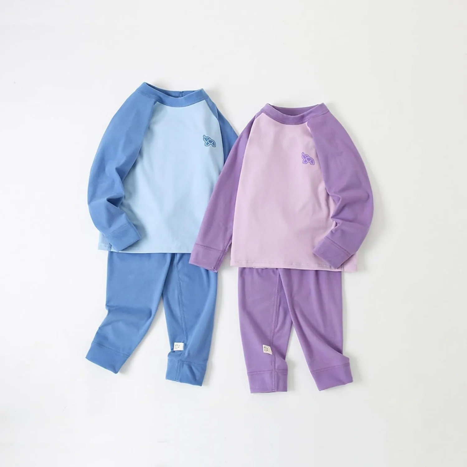 Boys Girls Cotton 𝐏ajamas Long Sleeve Snu𝐠 Fit 𝐏a𝐣ama Sets Color Block Sl𝐞epwear Cute 𝐏js for Kids Loung𝐞wear