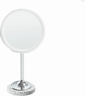 Brot INTEMPOREL Lighted Vanity Mirror on Marble Base, 9 1/2 Inches in Diameter