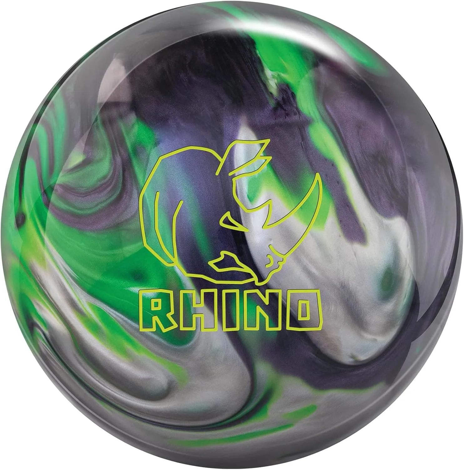 Brunswick Rhino Carbon/Lime/Silver Bowling Ball